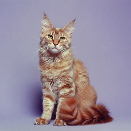 A long-haired cat with a combed-out coat